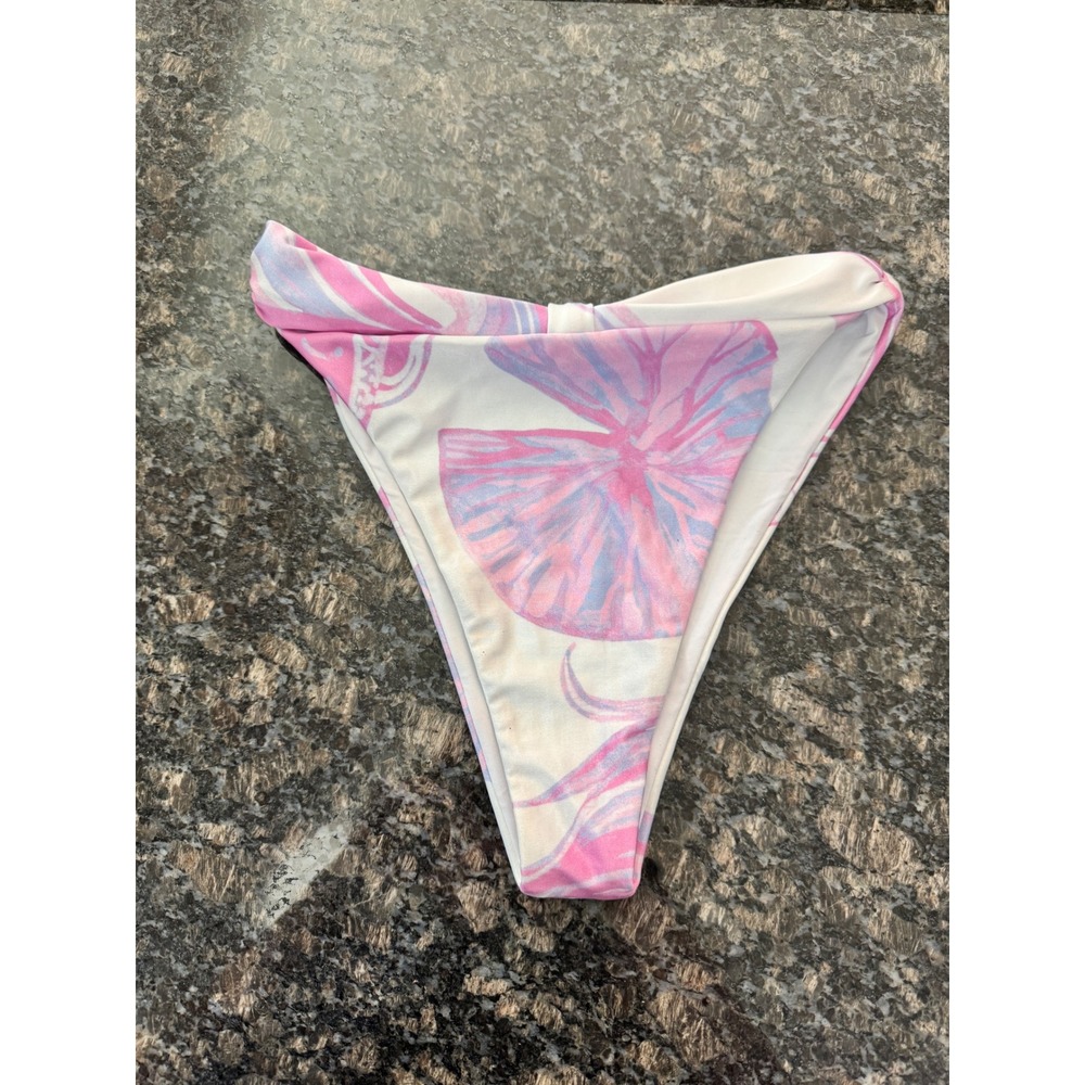 Oceanus Swimwear Pink Purple Floral High Cut Bikini Bottoms Made in Italy Small